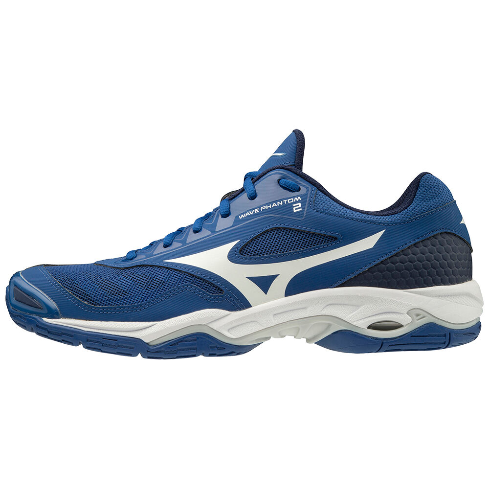 Mens Mizuno WAVE PHANTOM 2 Badminton Shoes Blue/White/Blue Philippines (UTXQOA463)